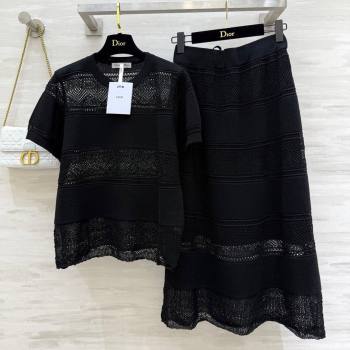 Dior Knit Top and Skirt D9215 Black 2025 (Q-25090215)