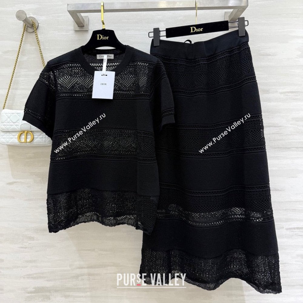 Dior Knit Top and Skirt D9215 Black 2025 (Q-25090215)