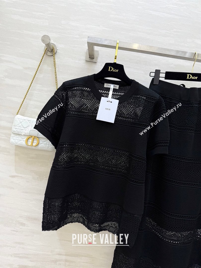 Dior Knit Top and Skirt D9215 Black 2025 (Q-25090215)