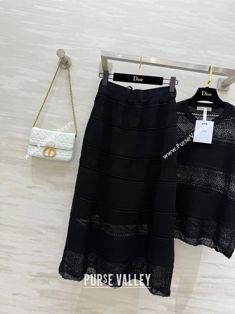 Dior Knit Top and Skirt D9215 Black 2025 (Q-25090215)