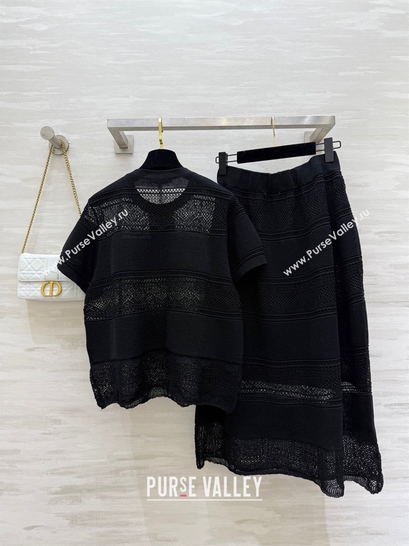 Dior Knit Top and Skirt D9215 Black 2025 (Q-25090215)