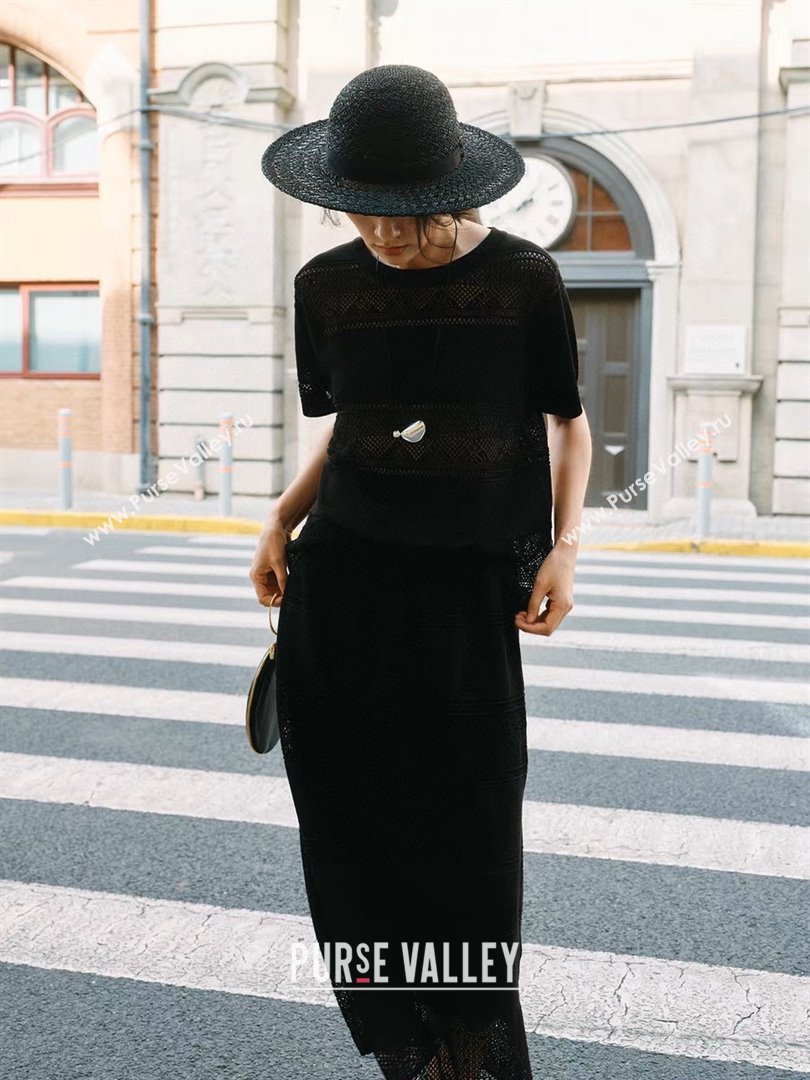 Dior Knit Top and Skirt D9215 Black 2025 (Q-25090215)