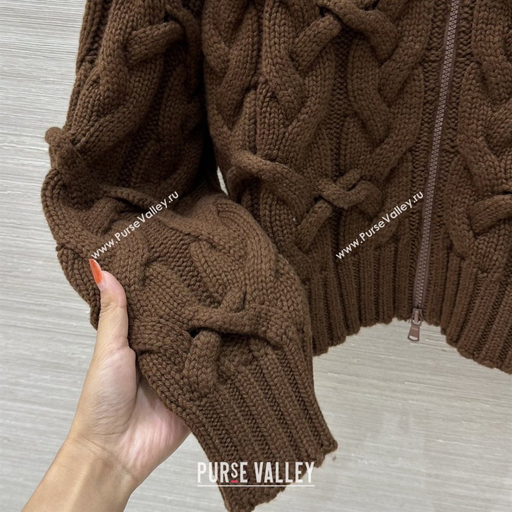Brunello Cucinelli Cashmere Zipped Cardigan BC090401 Brown 2025 (Q-25090401)