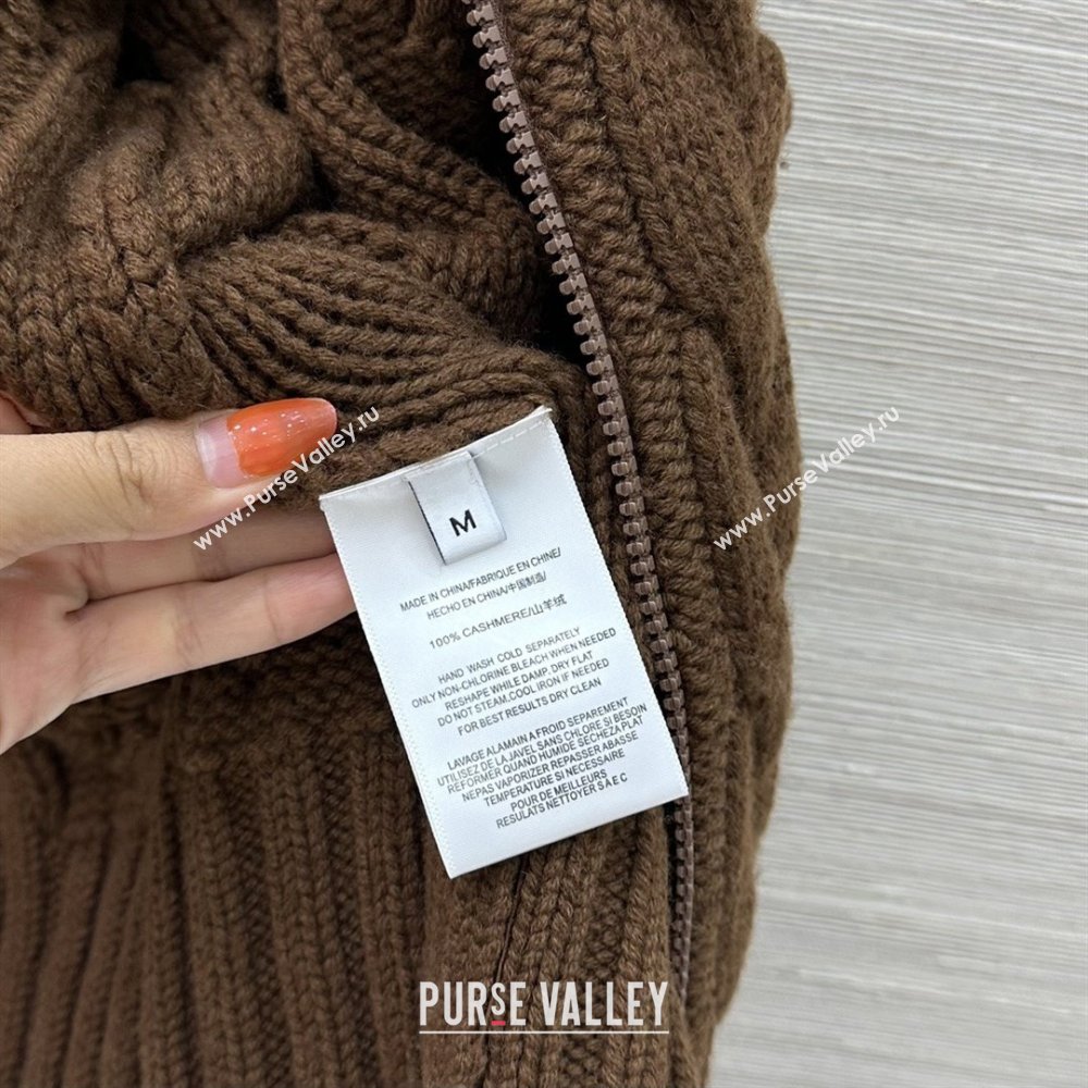 Brunello Cucinelli Cashmere Zipped Cardigan BC090401 Brown 2025 (Q-25090401)