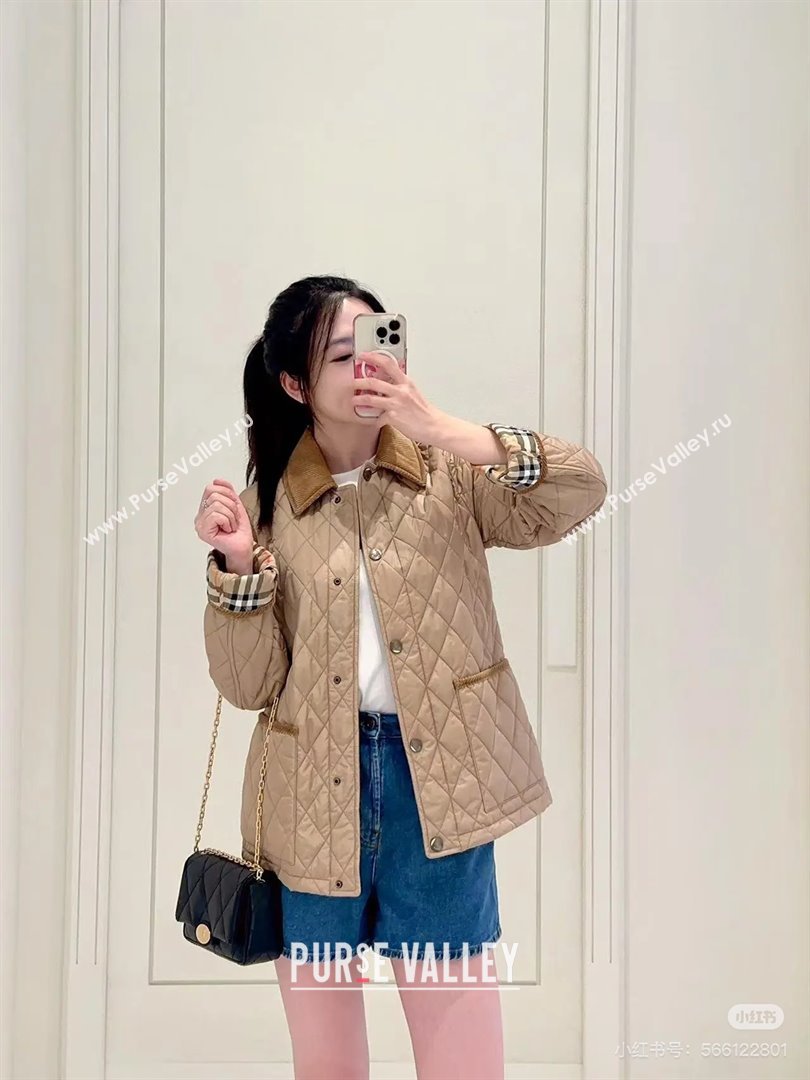 Burberry Mid-Length Padded Jacket B090403 Brown 2025 (Q-25090403)
