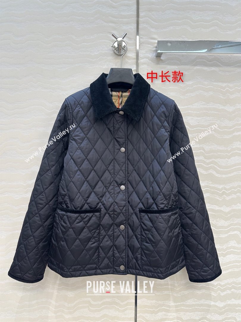 Burberry Mid-Length Padded Jacket B090404 Black 2025 (Q-25090404)