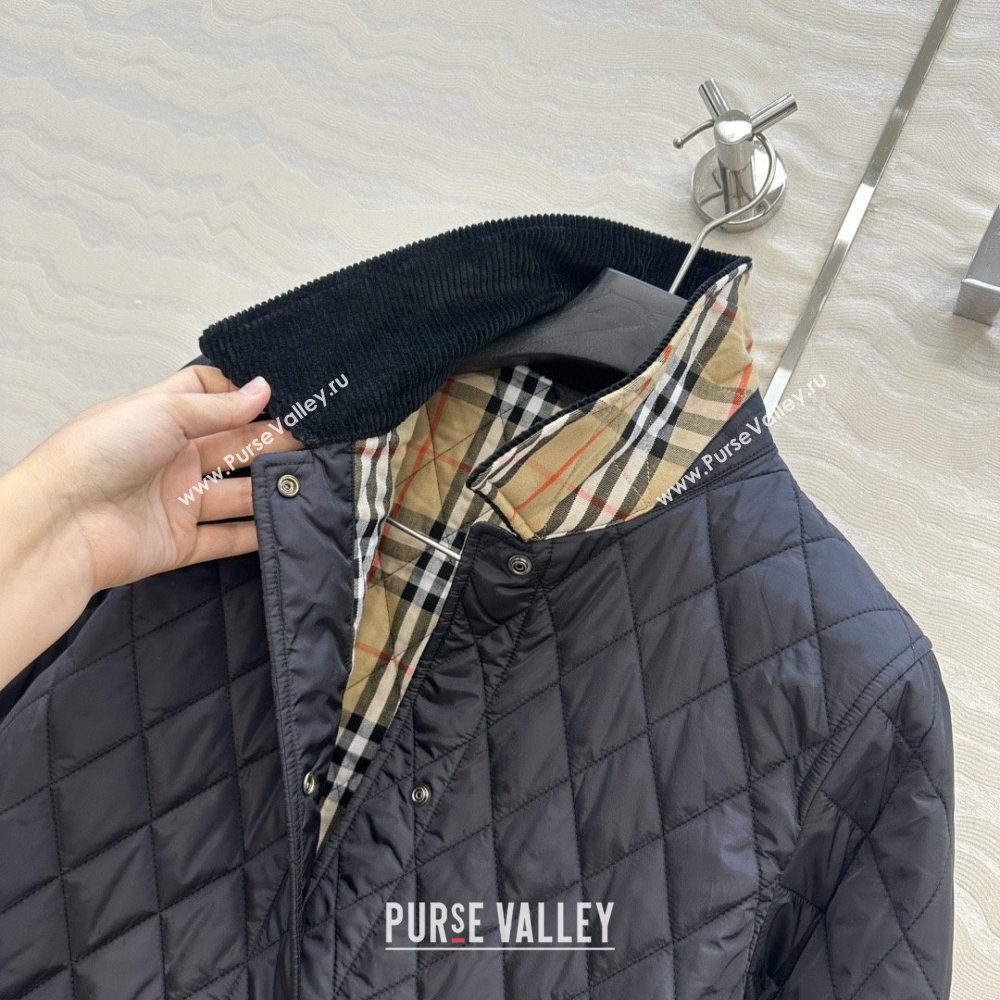 Burberry Mid-Length Padded Jacket B090404 Black 2025 (Q-25090404)