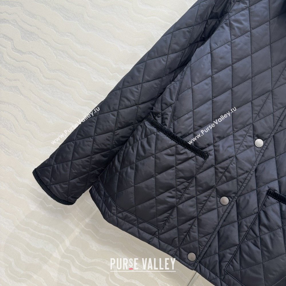 Burberry Mid-Length Padded Jacket B090404 Black 2025 (Q-25090404)