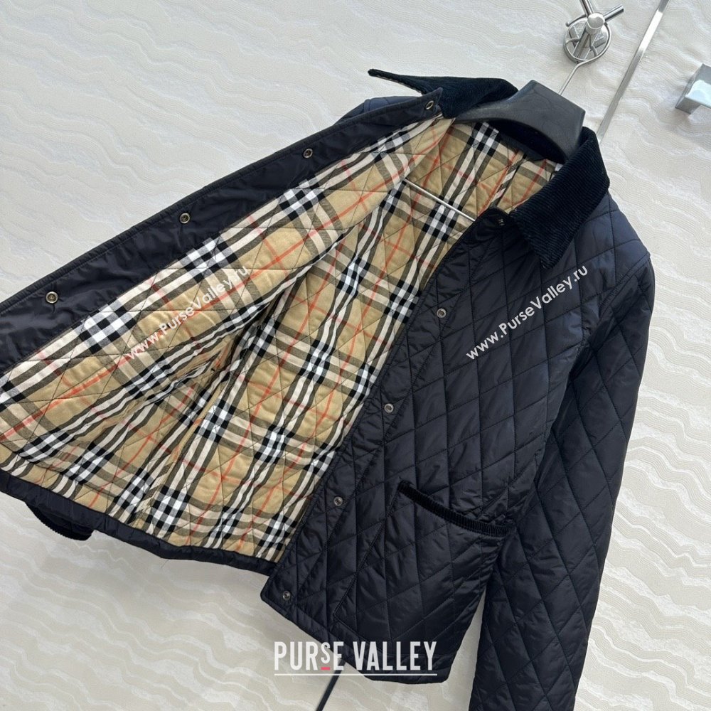 Burberry Mid-Length Padded Jacket B090404 Black 2025 (Q-25090404)