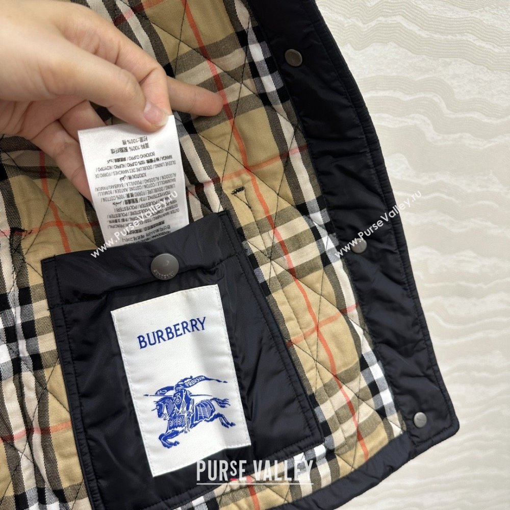 Burberry Mid-Length Padded Jacket B090404 Black 2025 (Q-25090404)