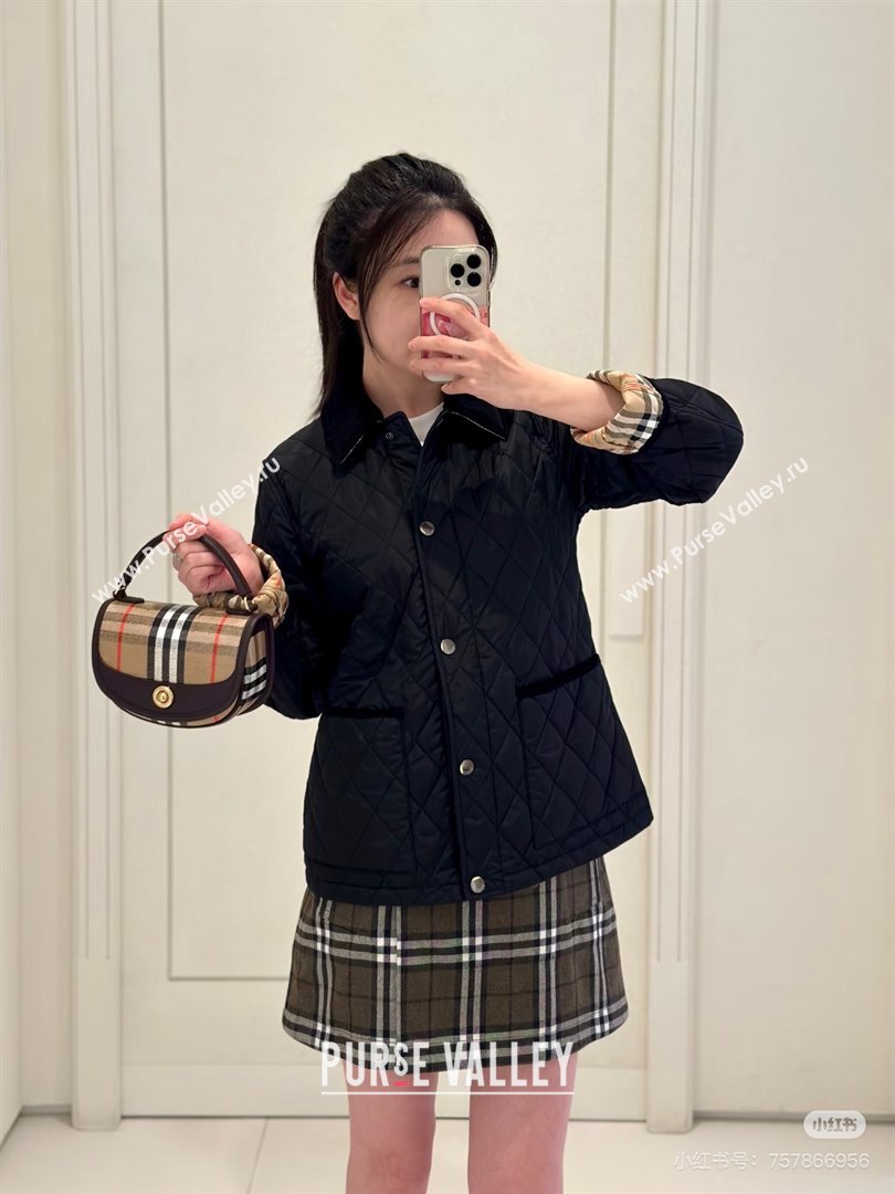Burberry Mid-Length Padded Jacket B090404 Black 2025 (Q-25090404)