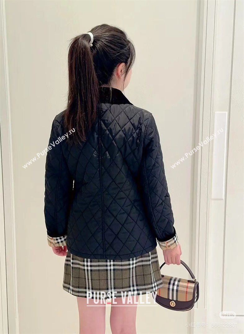 Burberry Mid-Length Padded Jacket B090404 Black 2025 (Q-25090404)