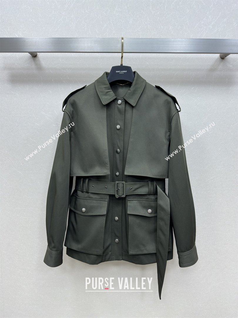 Saint Laurent Trench Coat S090411 Green 2025 (Q-25090411)