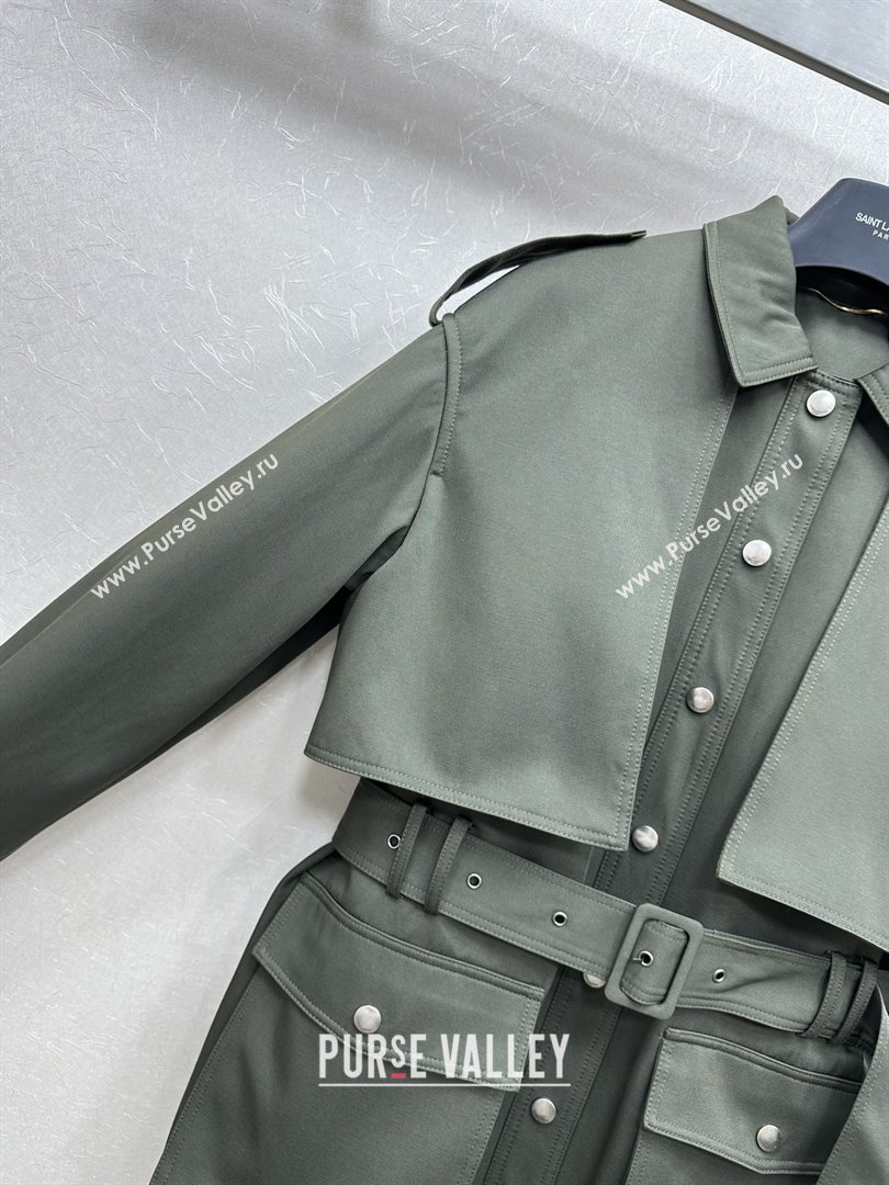 Saint Laurent Trench Coat S090411 Green 2025 (Q-25090411)