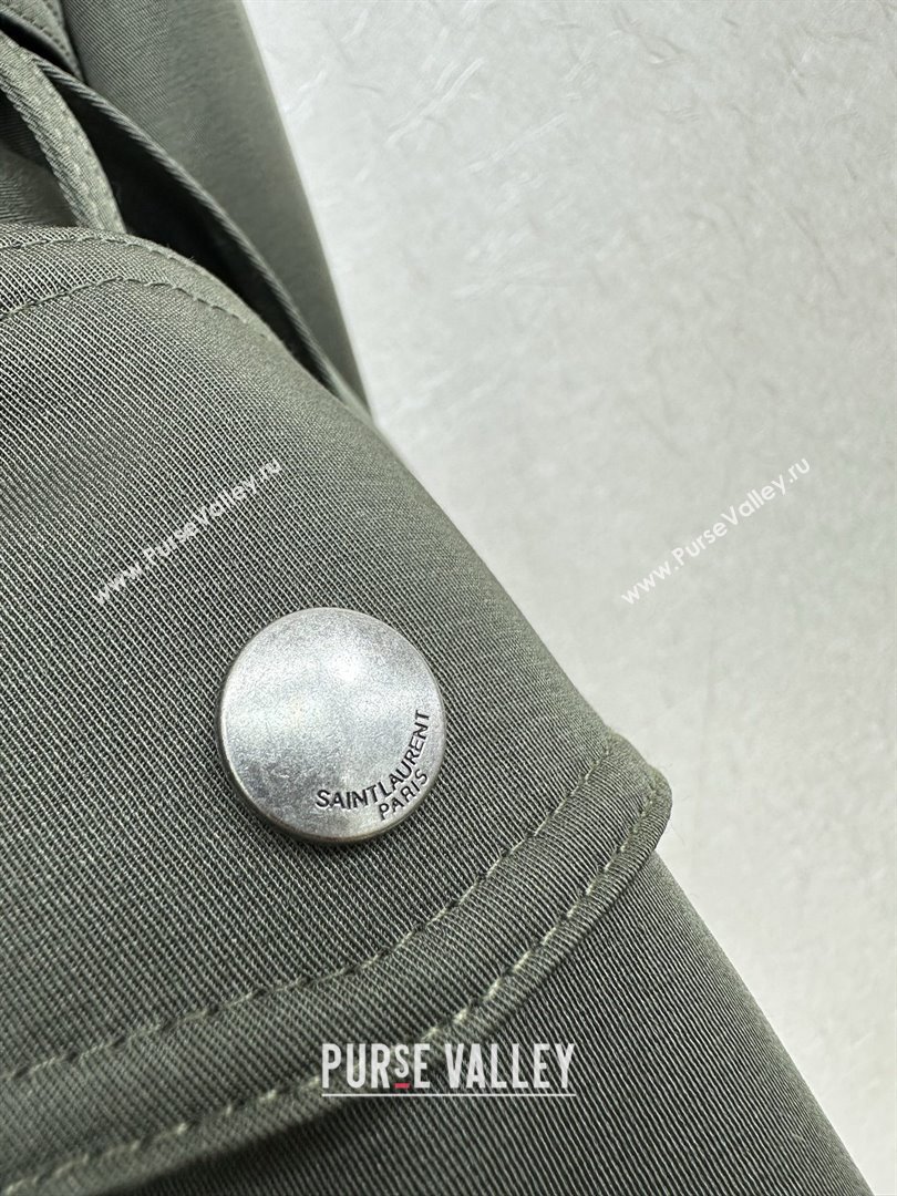 Saint Laurent Trench Coat S090411 Green 2025 (Q-25090411)