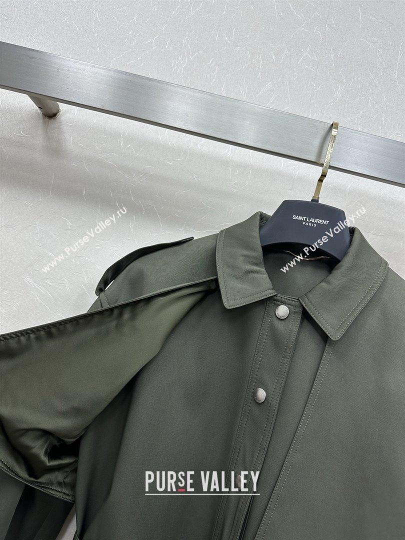 Saint Laurent Trench Coat S090411 Green 2025 (Q-25090411)