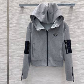 Prada Hoodie Jacket P090414 Grey 2025 (Q-25090414)