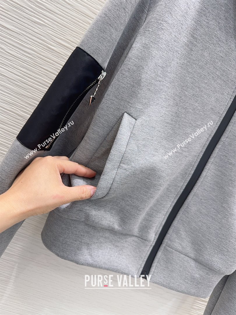 Prada Hoodie Jacket P090414 Grey 2025 (Q-25090414)