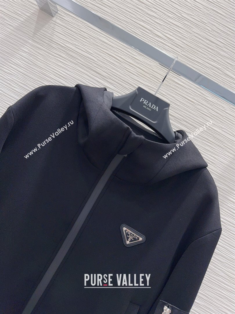 Prada Hoodie Jacket P090415 Black 2025 (Q-25090415)