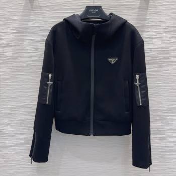 Prada Hoodie Jacket P090415 Black 2025 (Q-25090415)