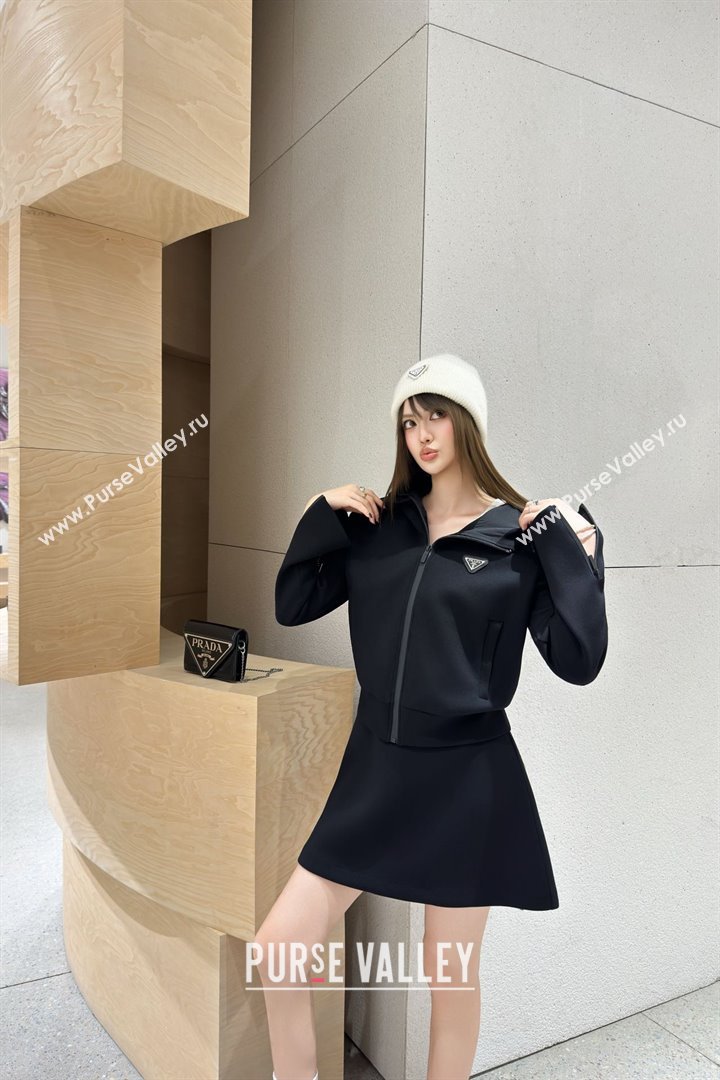 Prada Hoodie Jacket P090415 Black 2025 (Q-25090415)