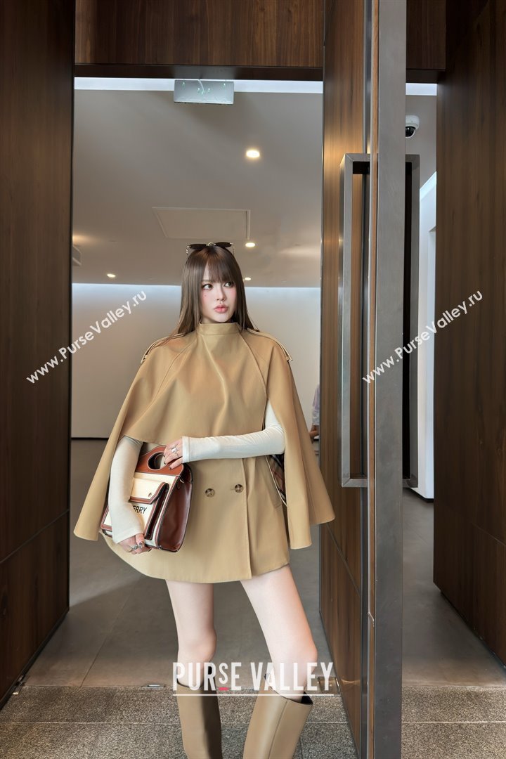Burberry Cape Coat B090103 Khaki 2025 (Q-25090103)