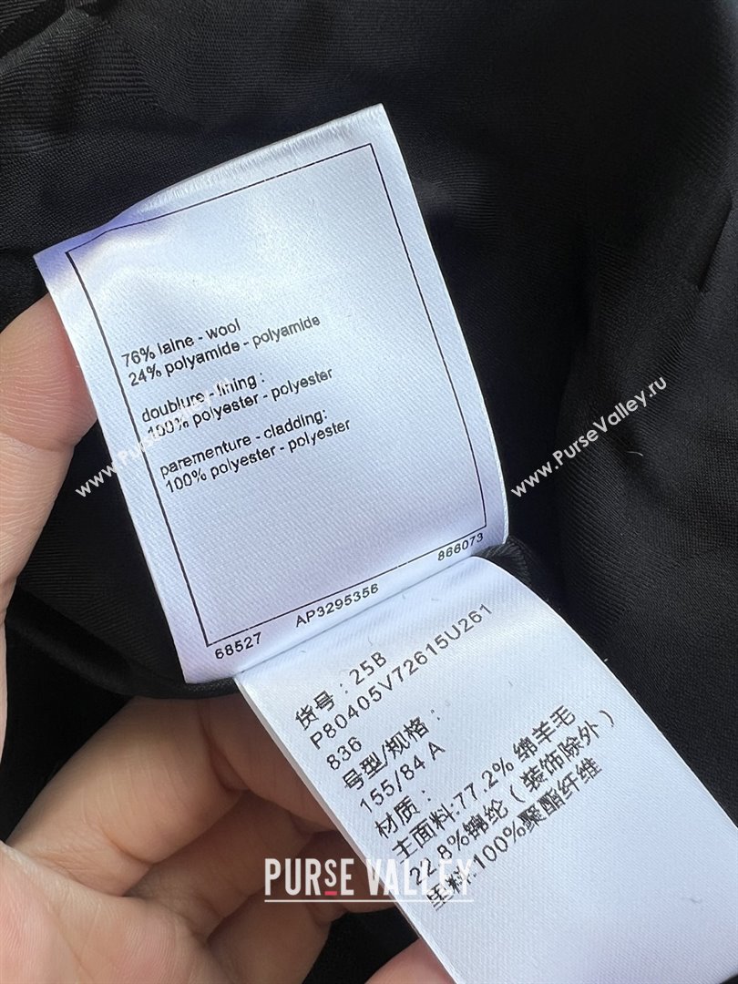 Chanel Wool Tweed Coat CH090302 Black/Pink 2025 (Q-25090302)