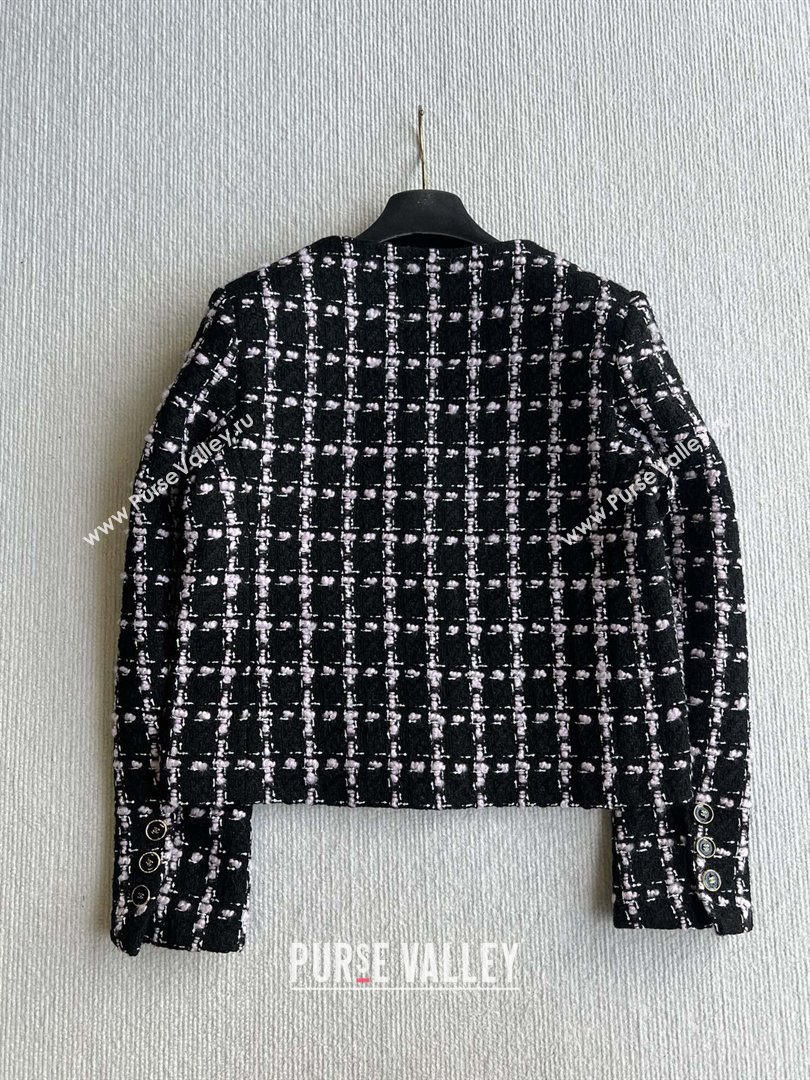 Chanel Wool Tweed Jacket CH090303 Black/Pink 2025 (Q-25090303)