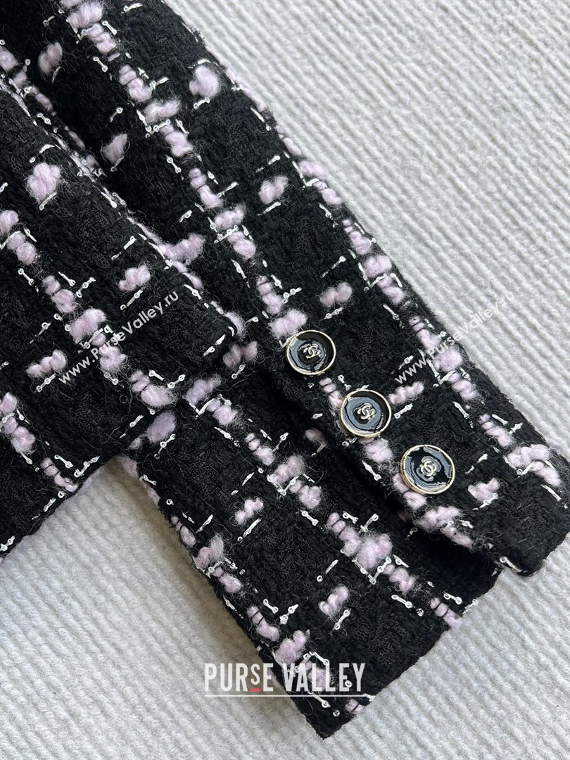 Chanel Wool Tweed Jacket CH090303 Black/Pink 2025 (Q-25090303)
