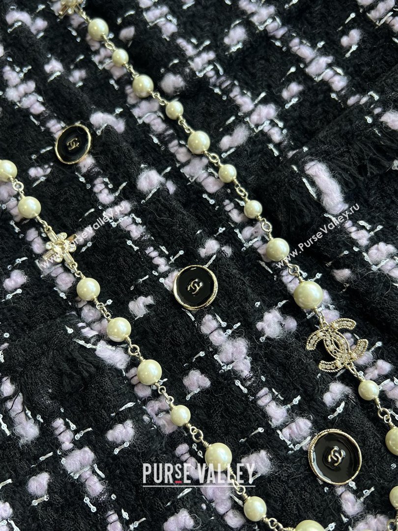 Chanel Wool Tweed Jacket CH090303 Black/Pink 2025 (Q-25090303)