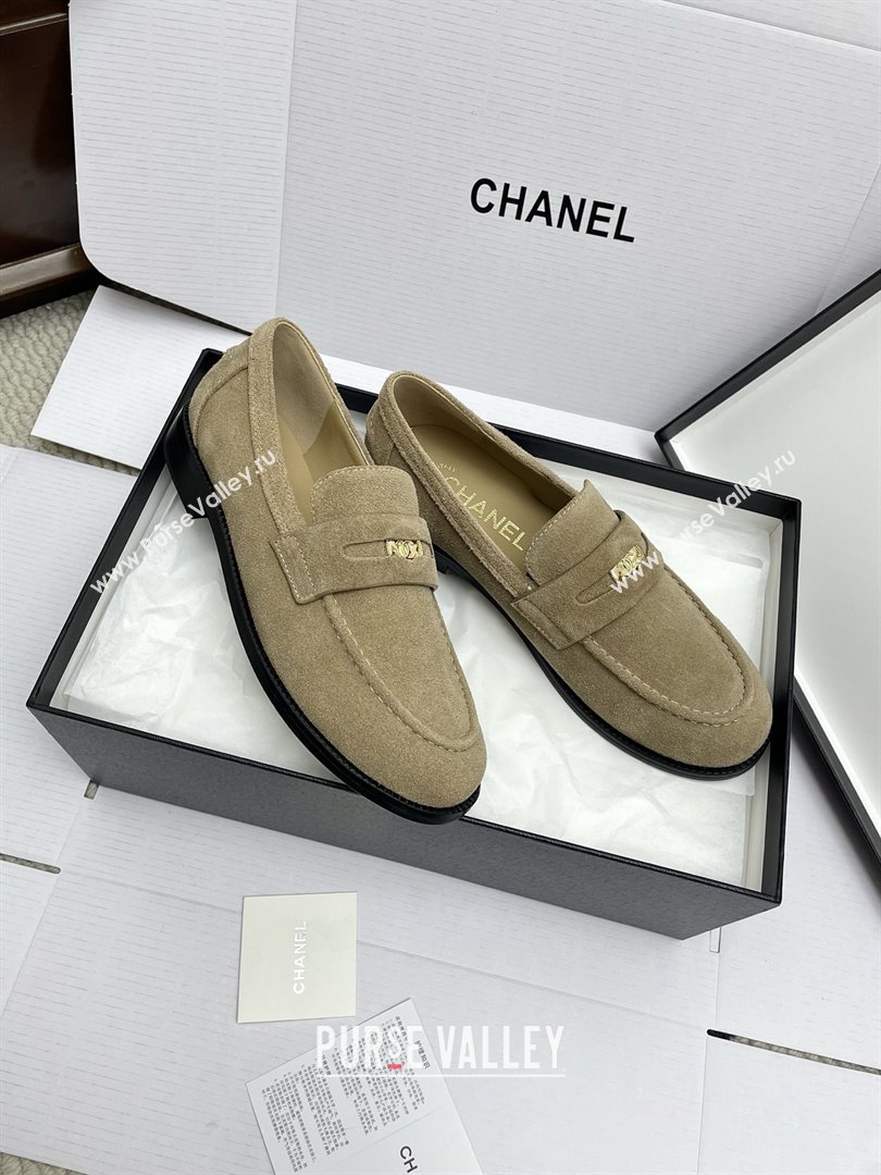 Chanel Mocassins Loafers in Suede G46362 Light Brown 2025 (KL-25090321)