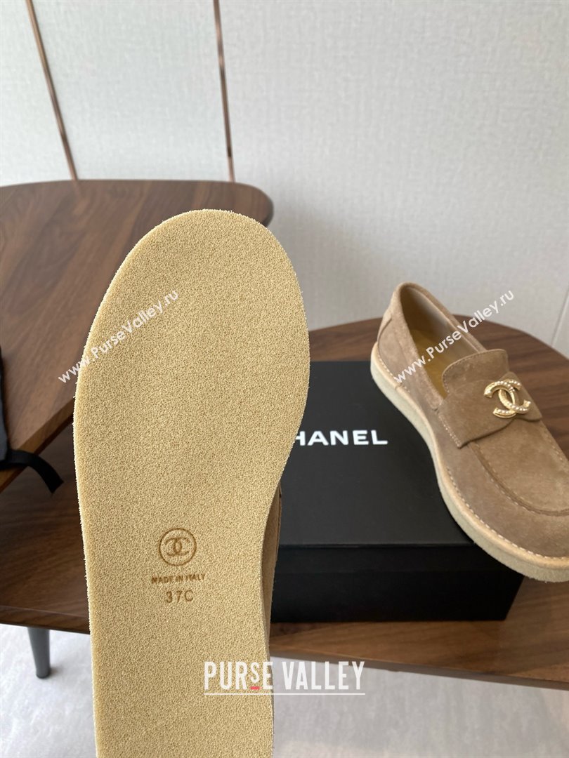 Chanel Suede Loafers CH9334 Brown 2025 (KL-25090334)