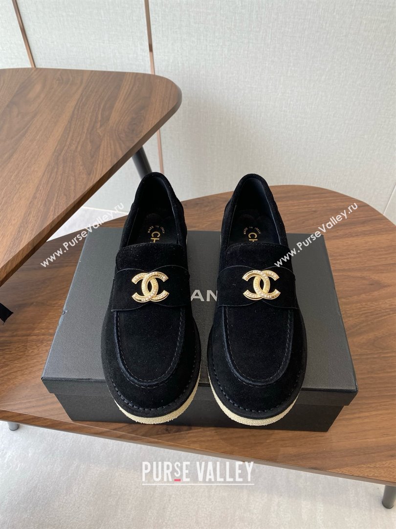 Chanel Suede Loafers CH9335 Black 2025 (KL-25090335)