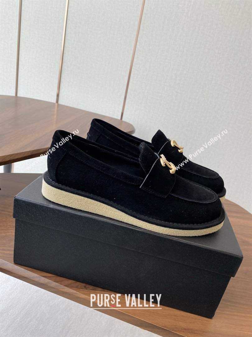 Chanel Suede Loafers CH9335 Black 2025 (KL-25090335)
