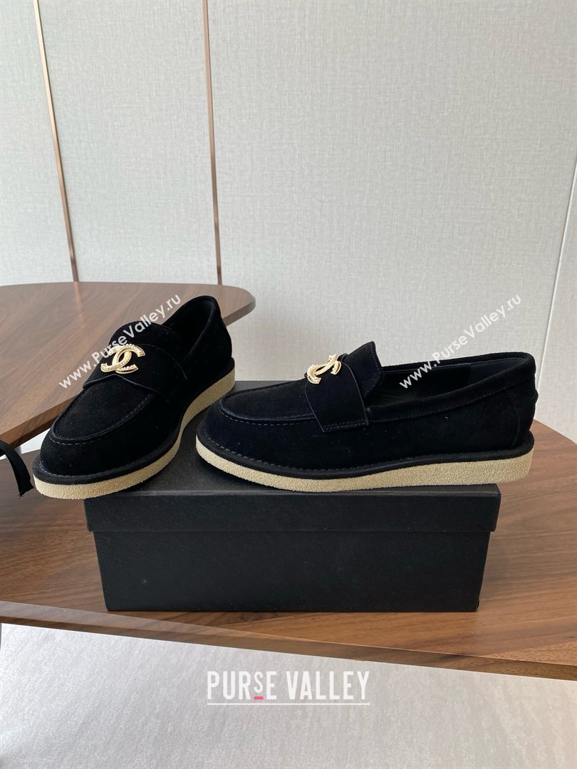Chanel Suede Loafers CH9335 Black 2025 (KL-25090335)