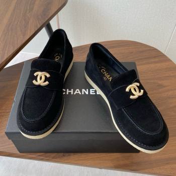 Chanel Suede Loafers CH9335 Black 2025 (KL-25090335)