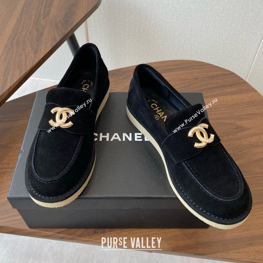 Chanel Suede Loafers CH9335 Black 2025 (KL-25090335)