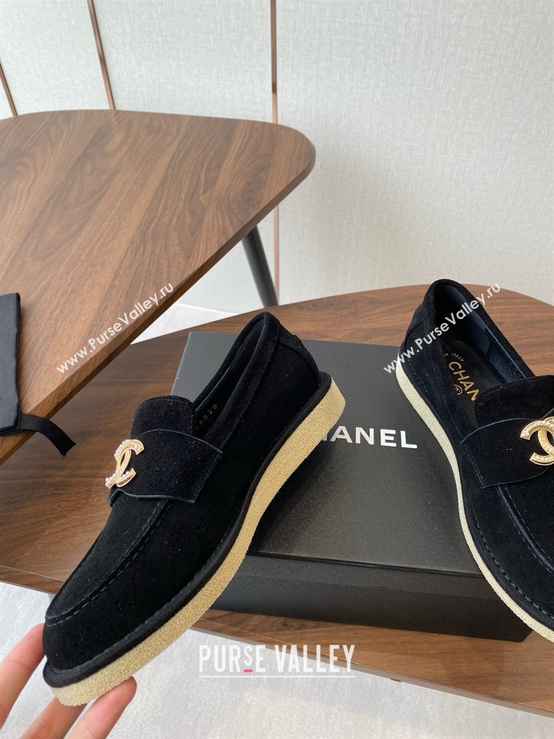 Chanel Suede Loafers CH9335 Black 2025 (KL-25090335)