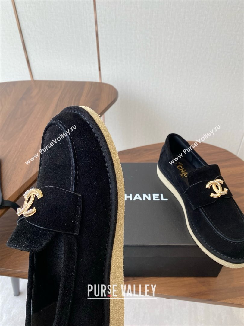 Chanel Suede Loafers CH9335 Black 2025 (KL-25090335)