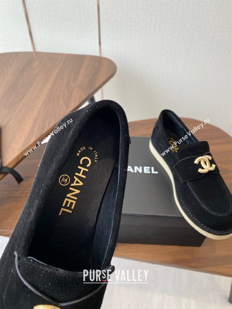 Chanel Suede Loafers CH9335 Black 2025 (KL-25090335)