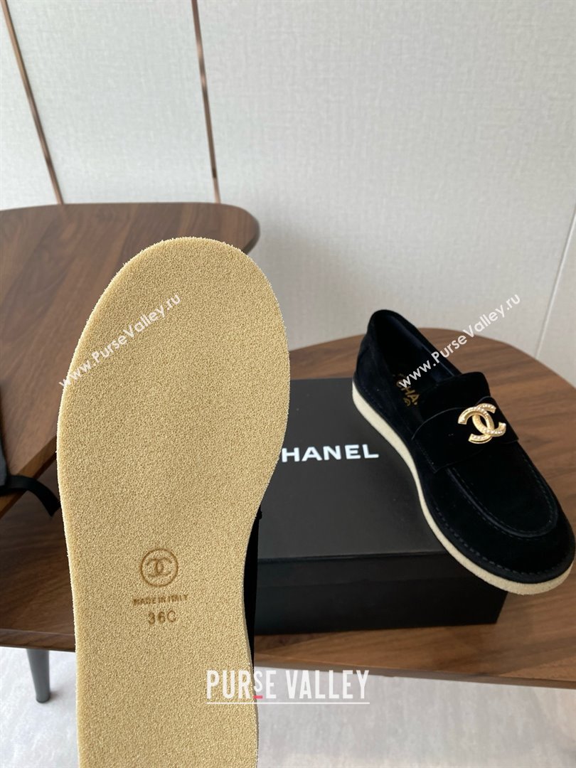 Chanel Suede Loafers CH9335 Black 2025 (KL-25090335)