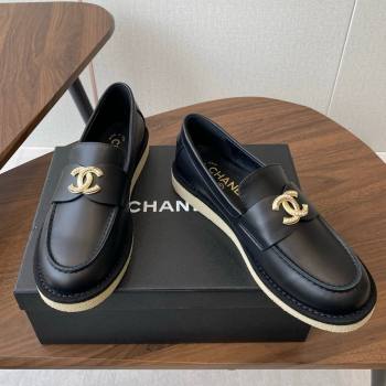 Chanel Smooth Calfskin Loafers CH9336 Black 2025 (KL-25090336)