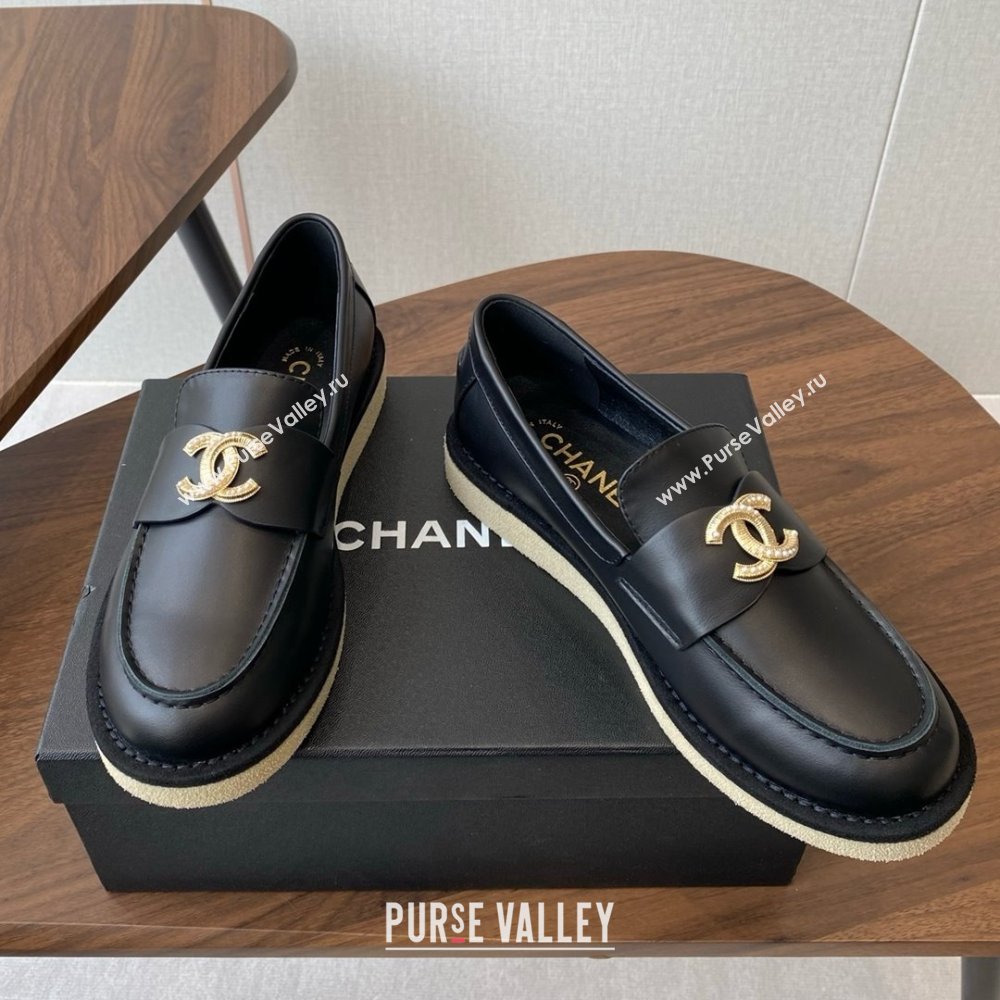 Chanel Smooth Calfskin Loafers CH9336 Black 2025 (KL-25090336)