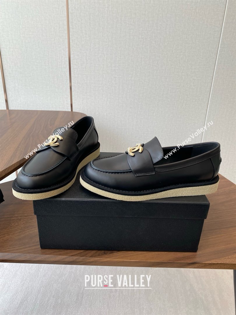 Chanel Smooth Calfskin Loafers CH9336 Black 2025 (KL-25090336)