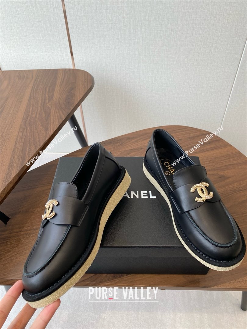 Chanel Smooth Calfskin Loafers CH9336 Black 2025 (KL-25090336)