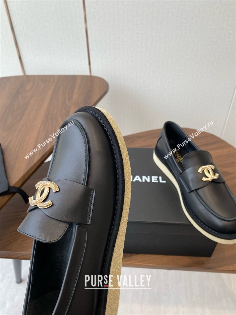 Chanel Smooth Calfskin Loafers CH9336 Black 2025 (KL-25090336)