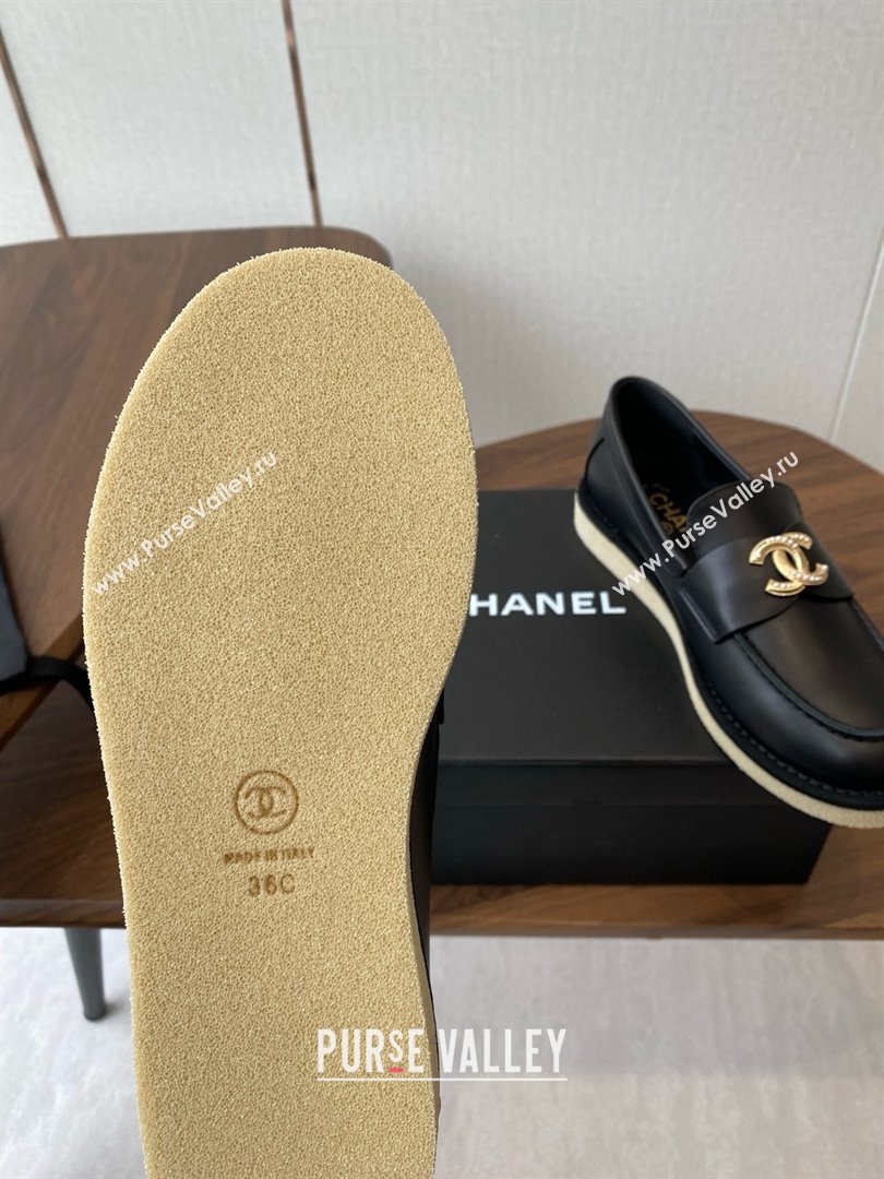Chanel Smooth Calfskin Loafers CH9336 Black 2025 (KL-25090336)