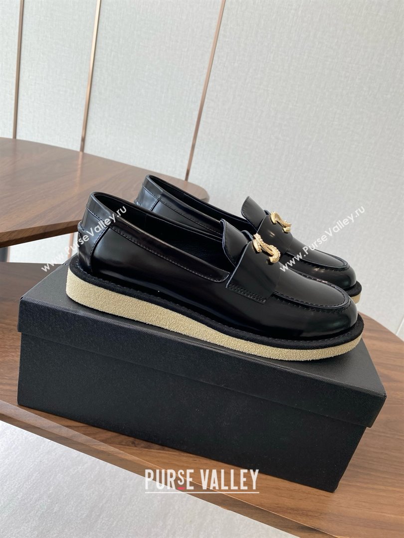 Chanel Brushed Calfskin Loafers CH9337 Black 2025 (KL-25090337)