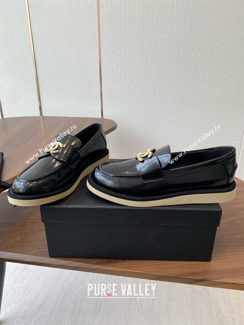 Chanel Brushed Calfskin Loafers CH9337 Black 2025 (KL-25090337)