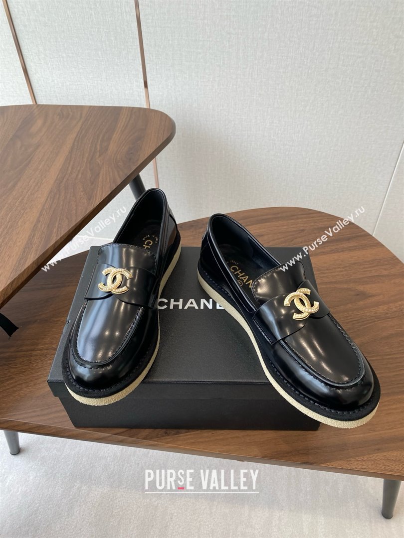 Chanel Brushed Calfskin Loafers CH9337 Black 2025 (KL-25090337)